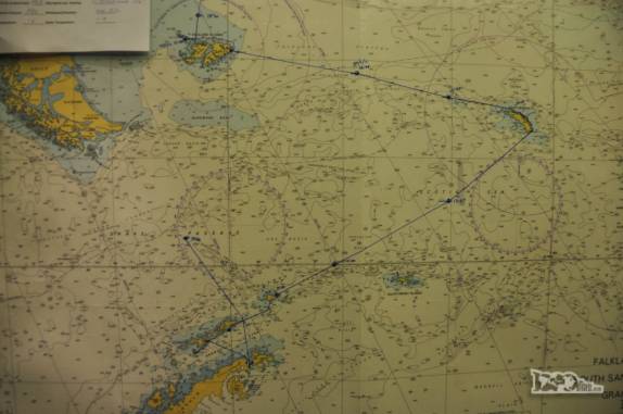 Nossa posição atravessando a Drake Passage, já a meio caminho entre a Antártida e a América do Sul